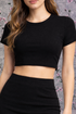 Coordinato Nero in Maglina Elasticizzata